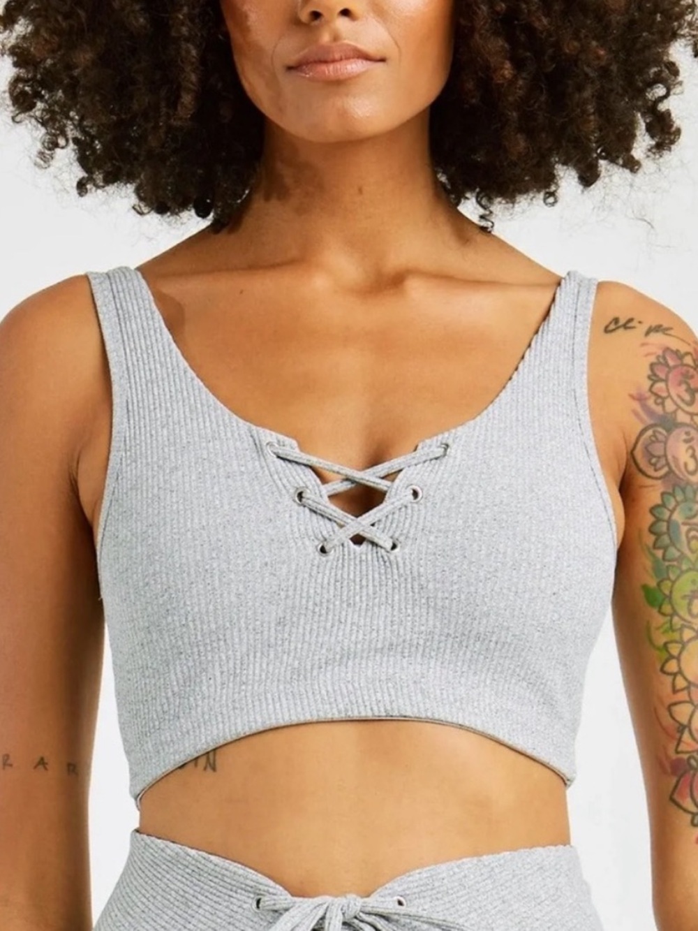 NWOT Ribbed Football Bra Year of Ours Heather Grey Size Small